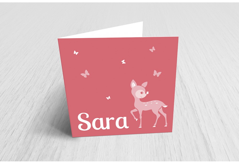 Roze Bambi Met Vlinders